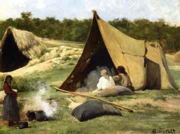 Campamento indio Albert Bierstadt Pinturas al óleo